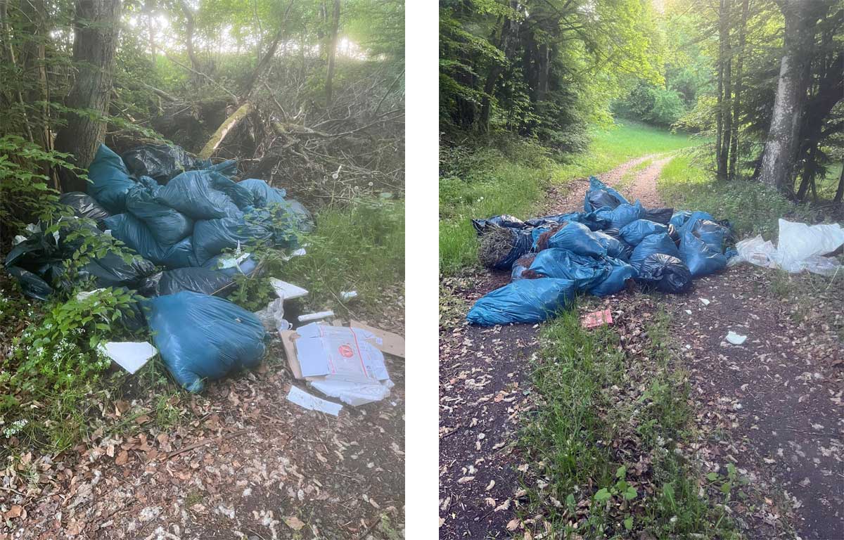Illegal entsorgter Müll in der alten Sandkaul